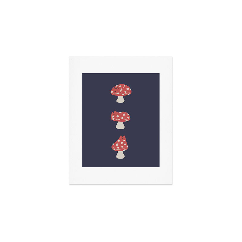 Cat and Plant 48: Cat Mushroom Art Print Gallery Image 1