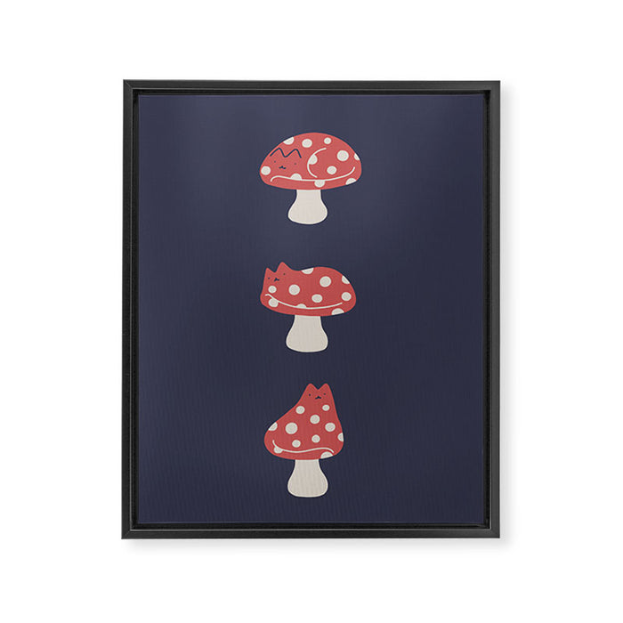 Cat and Plant 48: Cat Mushroom Framed Canvas Print Gallery Image 1