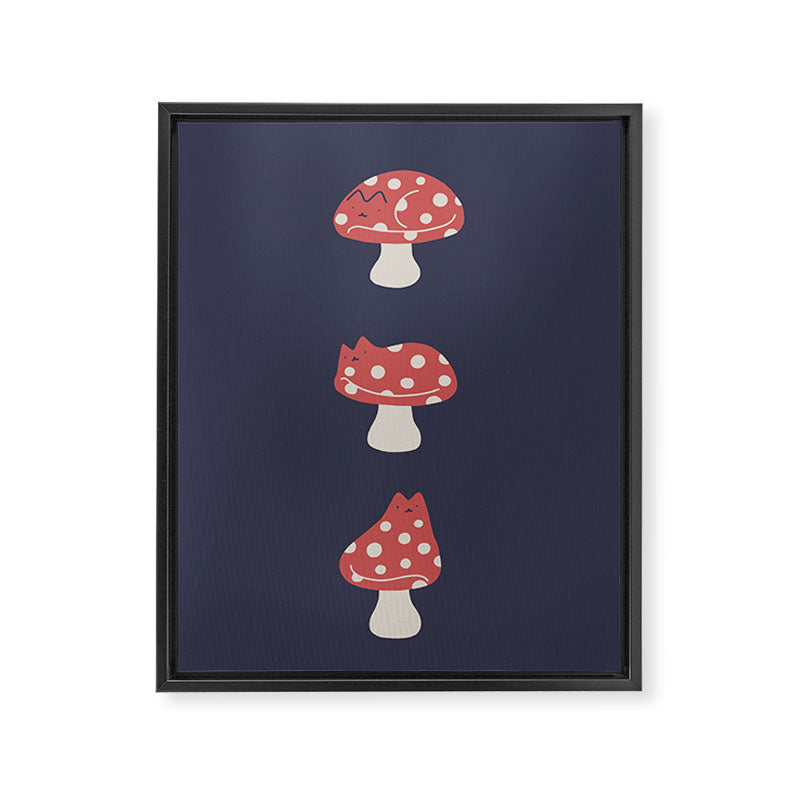 Cat and Plant 48: Cat Mushroom Framed Canvas Print Gallery Image 6