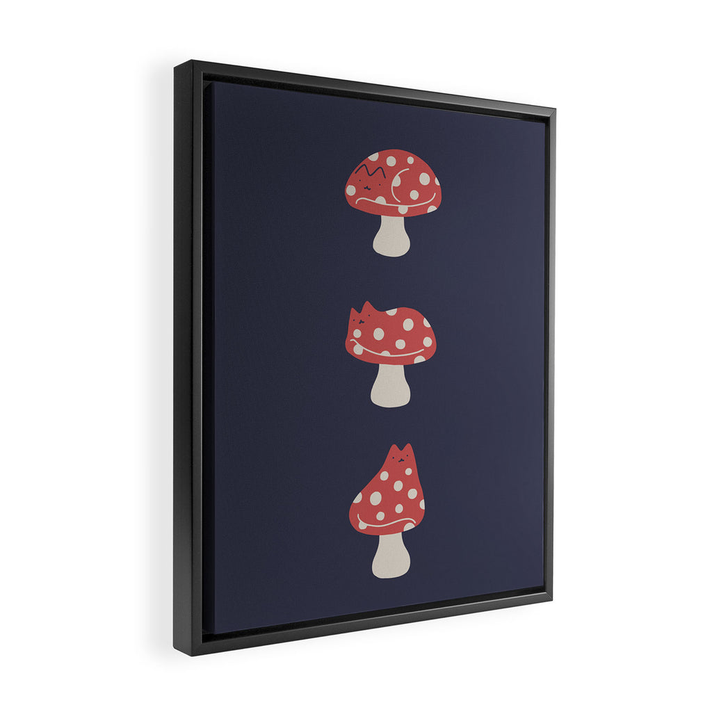 Cat and Plant 48: Cat Mushroom Framed Canvas Print Gallery Image 2