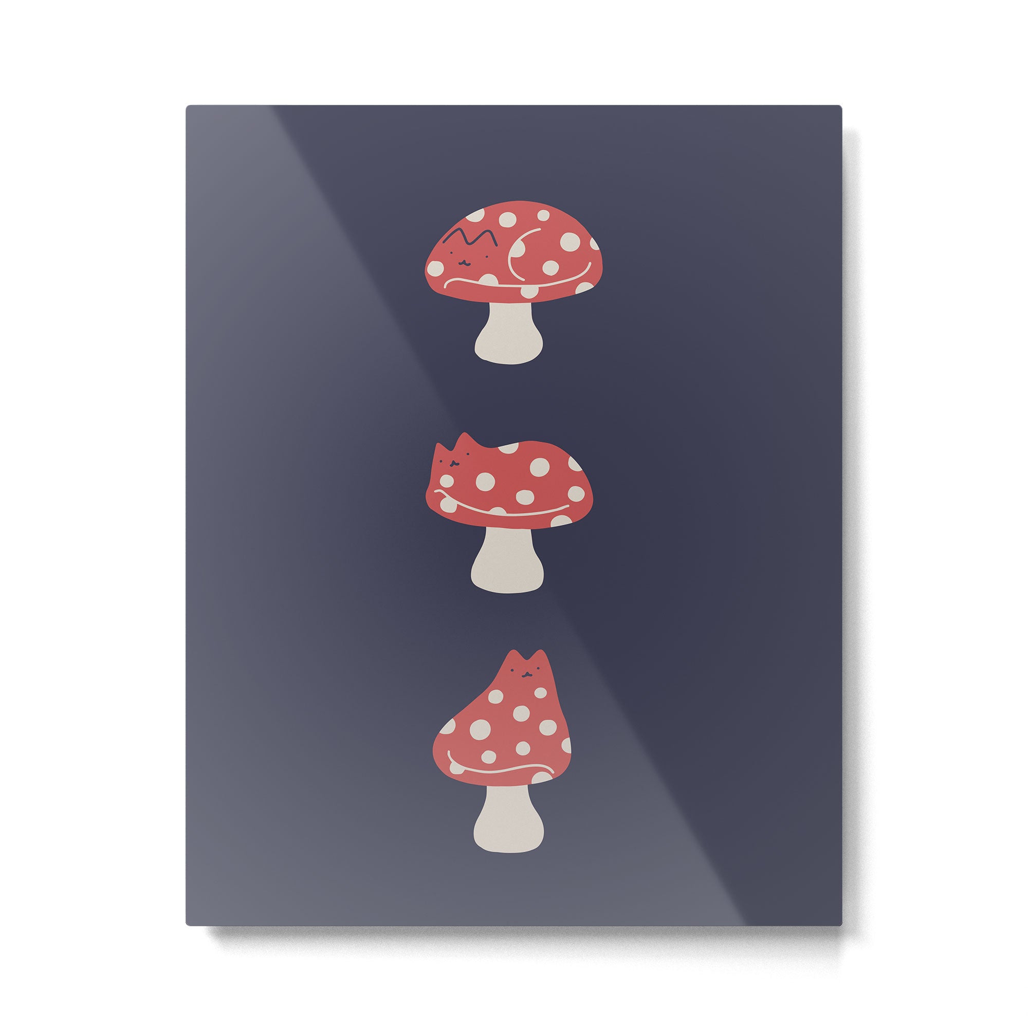Cat and Plant 48: Cat Mushroom Metal Print Gallery Image 4