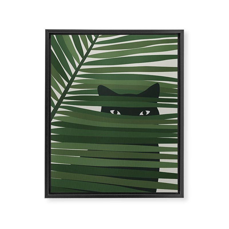 Cat and Plant 53 Framed Canvas Print Gallery Image 8