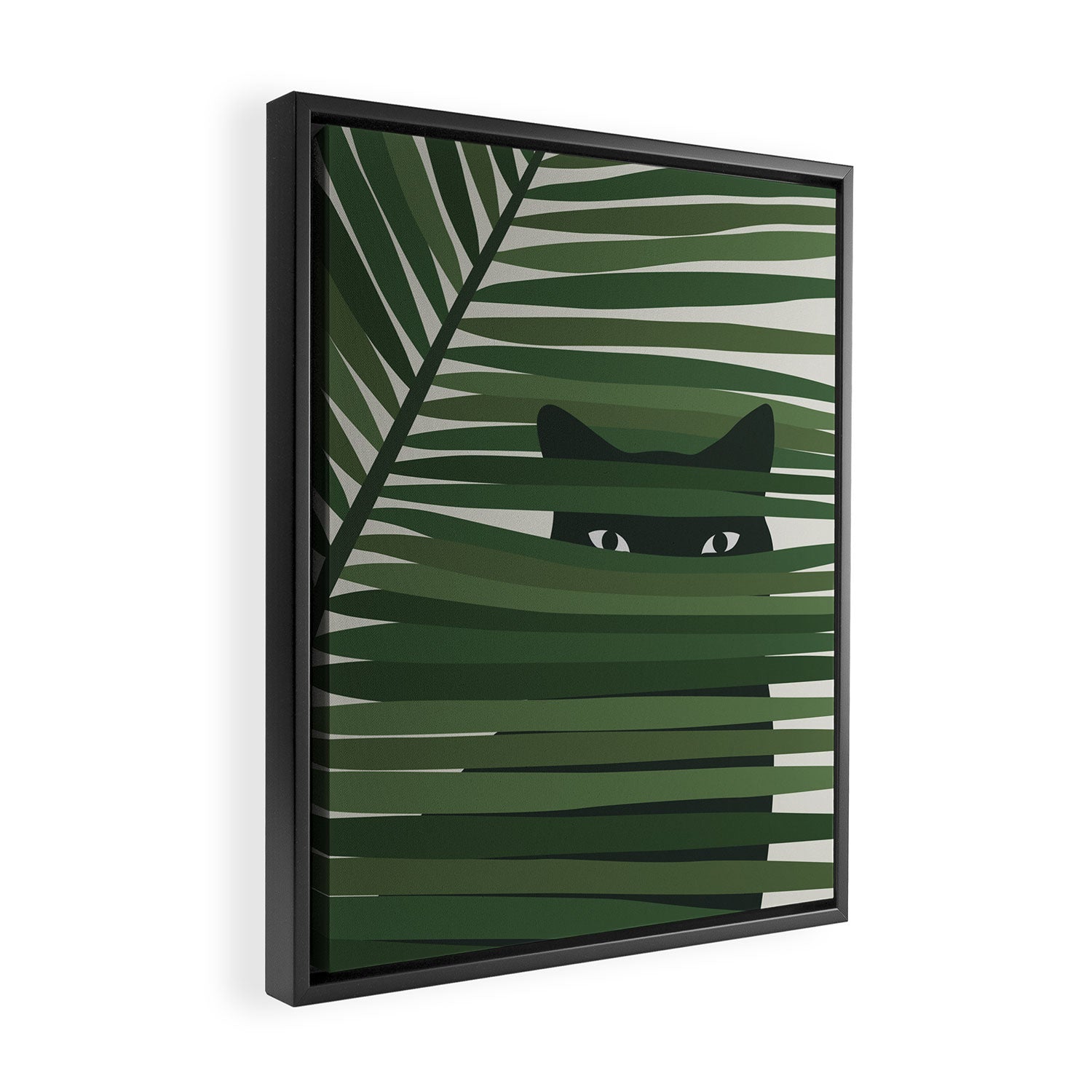 Cat and Plant 53 Framed Canvas Print Gallery Image 2
