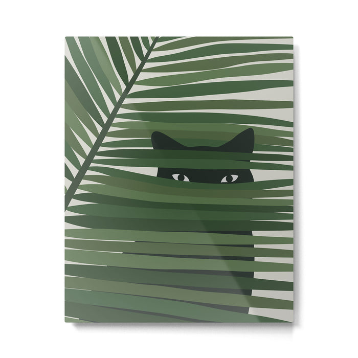 Cat and Plant 53 Metal Print Gallery Image 1