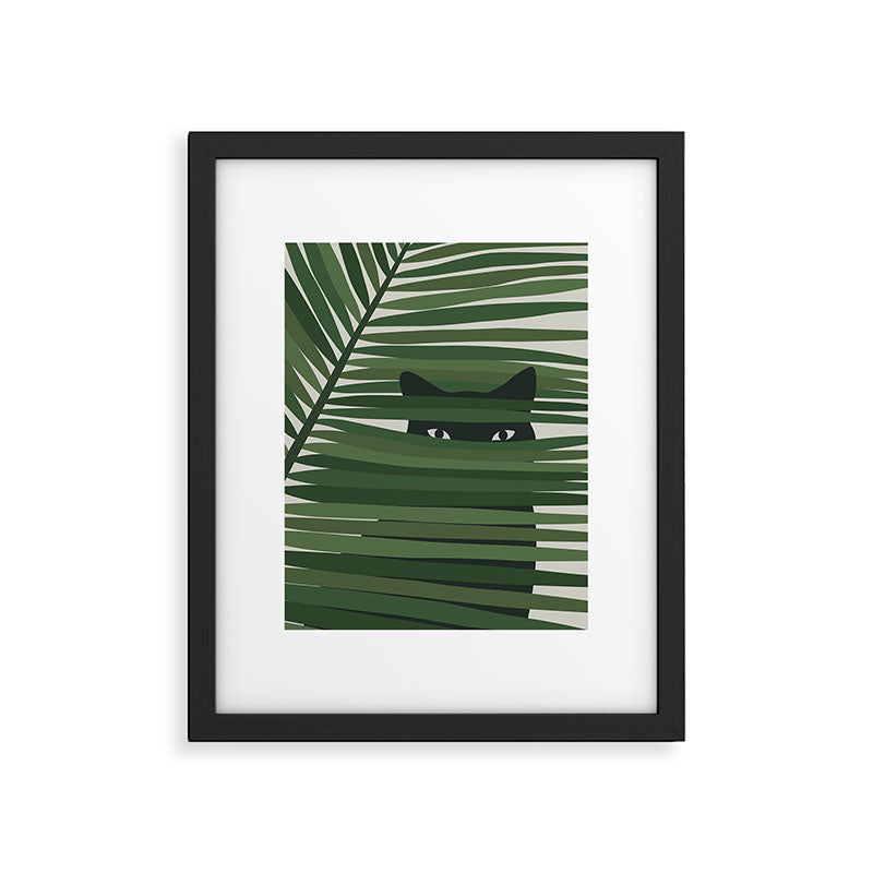 Cat and Plant 53 Framed Art Print Gallery Image 4