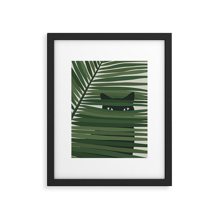 Cat and Plant 53 Framed Art Print Gallery Image 1