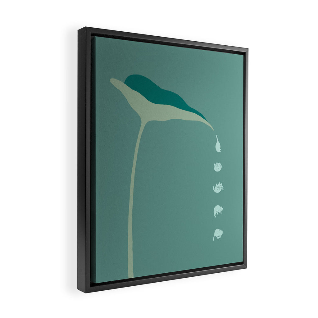 Cat and Plant 54 Framed Canvas Print Gallery Image 2