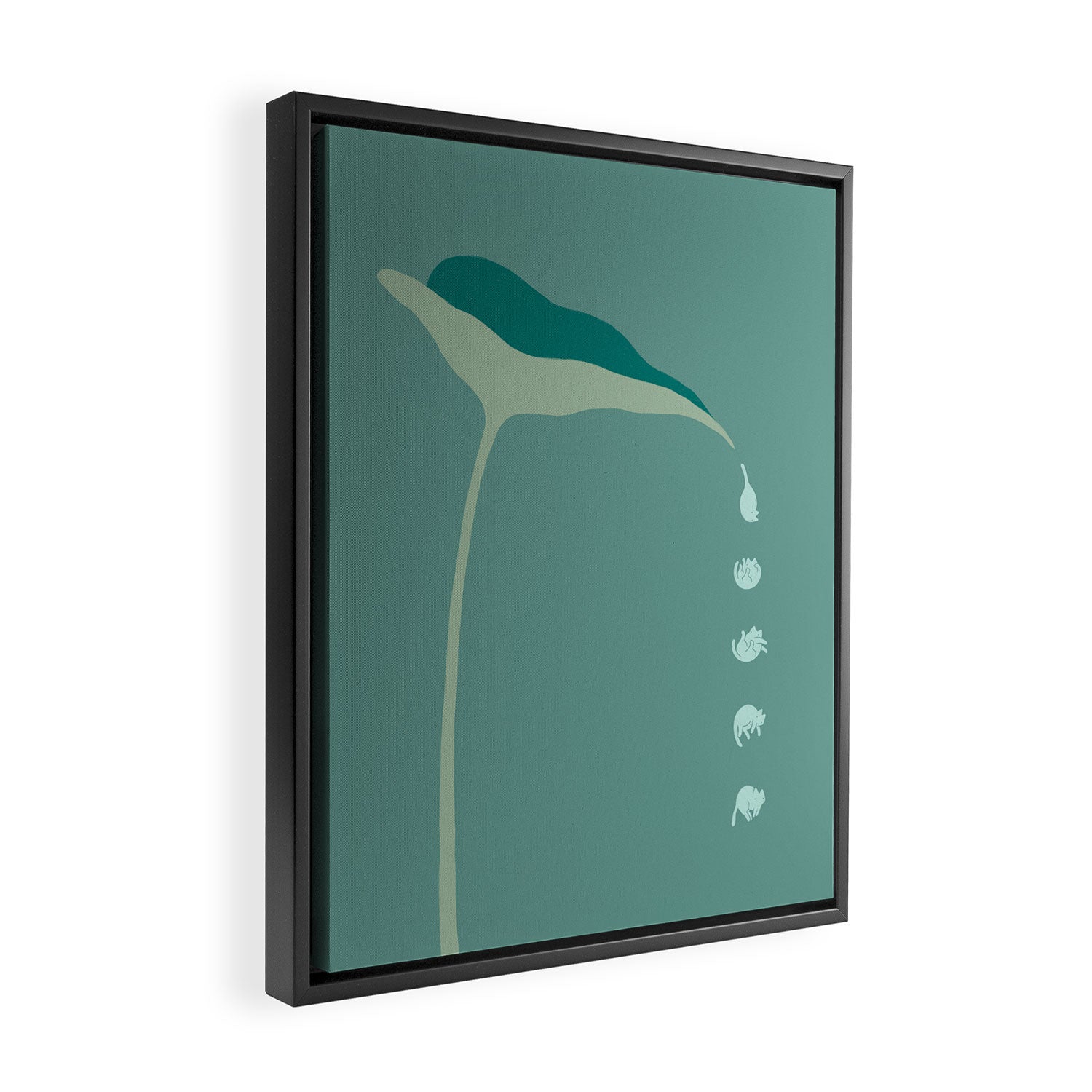 Cat and Plant 54 Framed Canvas Print Gallery Image 2