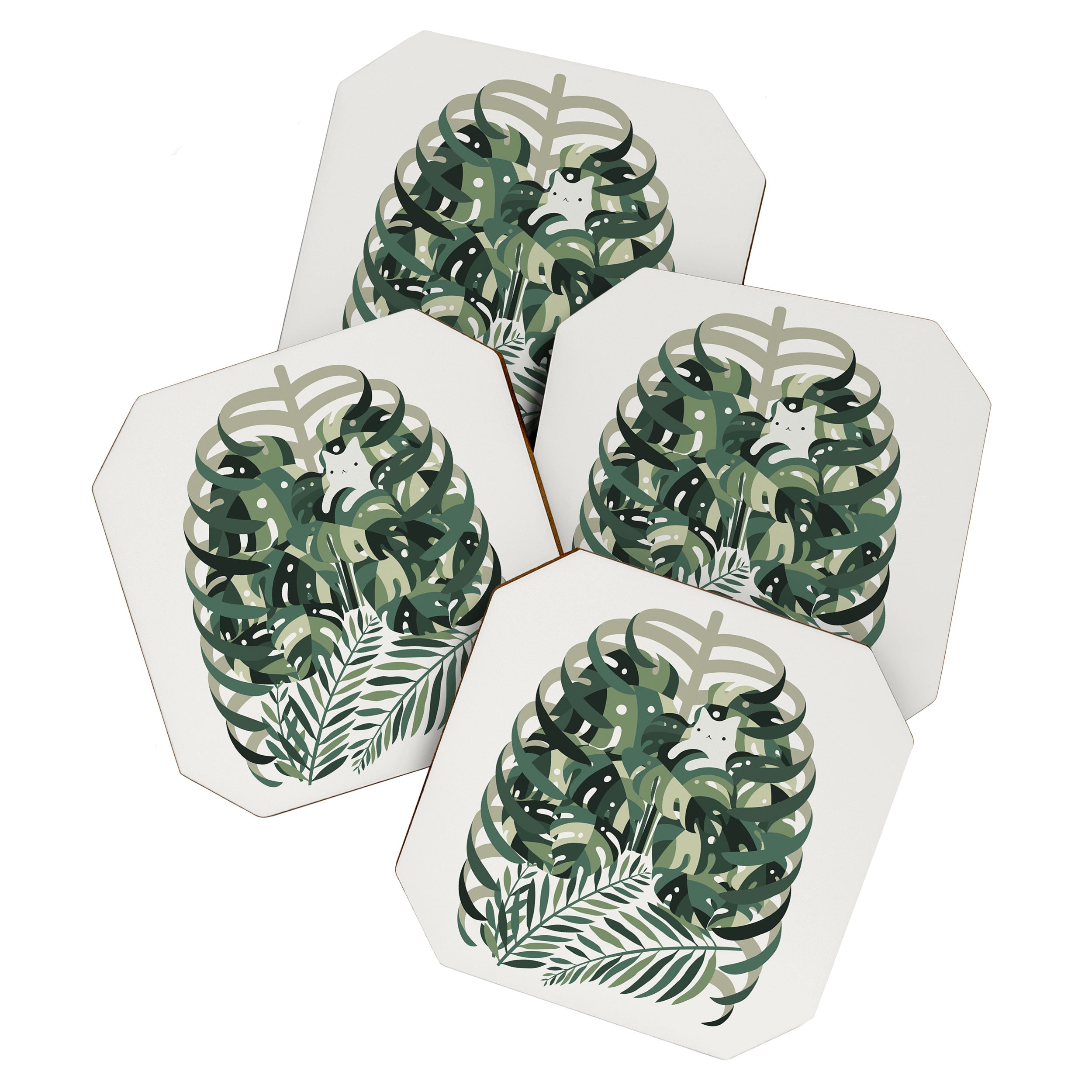 Cat and Plant 56 Coaster Gallery Image 1
