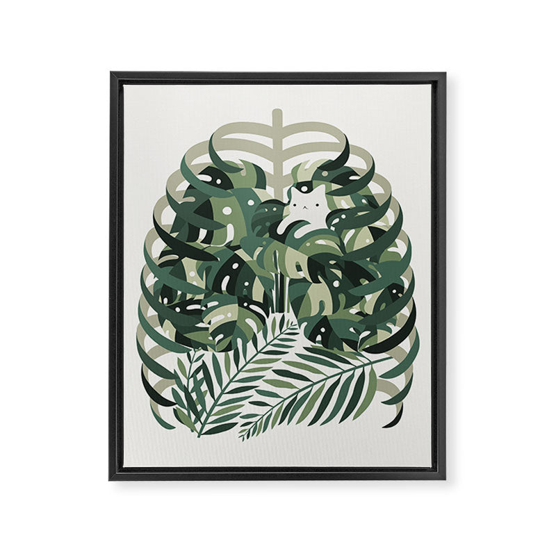 Cat and Plant 56 Framed Canvas Print Gallery Image 6