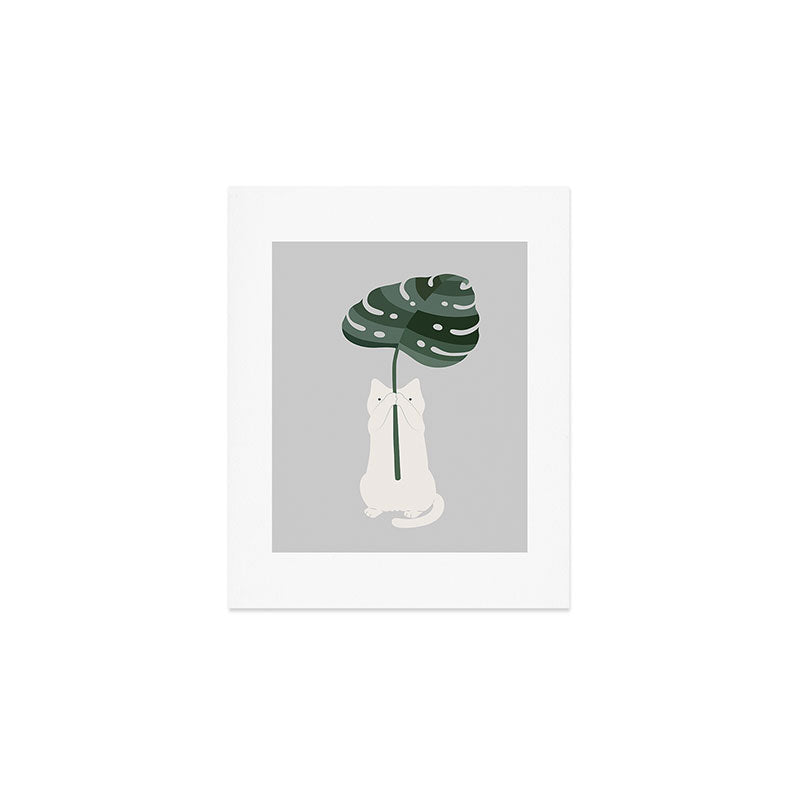 Cat and Plant 58 Art Print Gallery Image 1