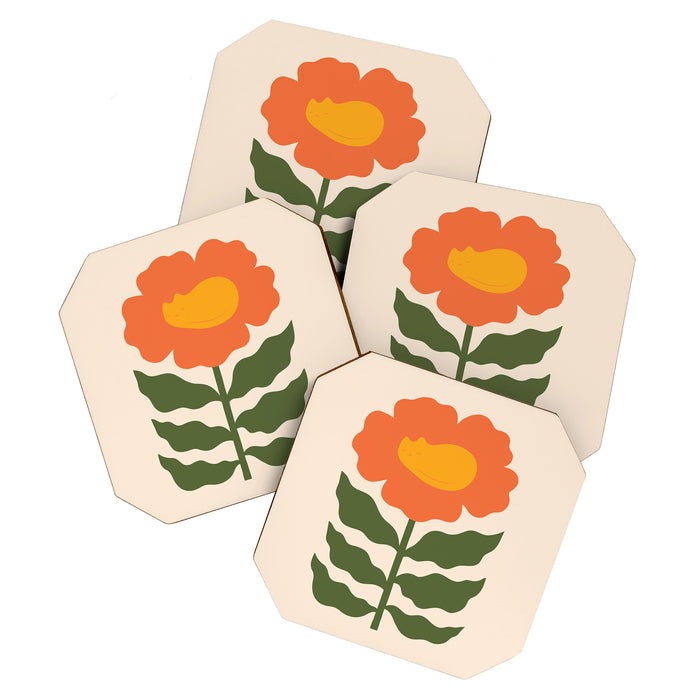 Cat and Plant 60 Coaster Gallery Image 1