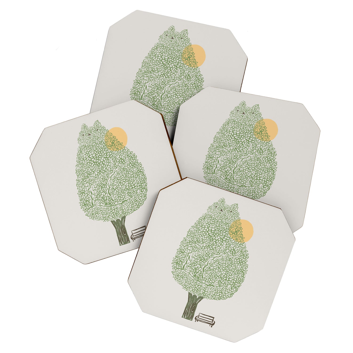 Cat and Plant 61: Cat Tree Coaster Gallery Image 1