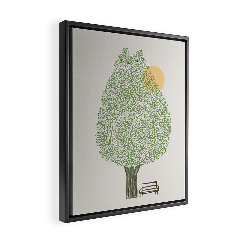 Cat and Plant 61: Cat Tree Framed Canvas Print Gallery Image 2
