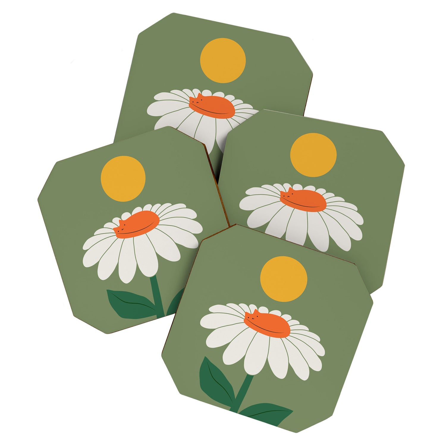 Cat and Plant 63 Blossom Day Coaster Gallery Image 1