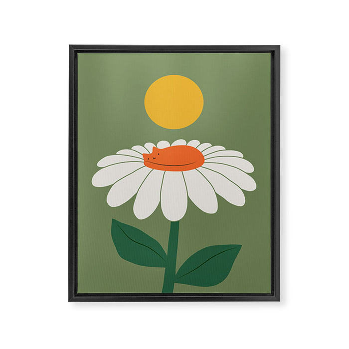 Cat and Plant 63 Blossom Day Framed Canvas Print Gallery Image 1