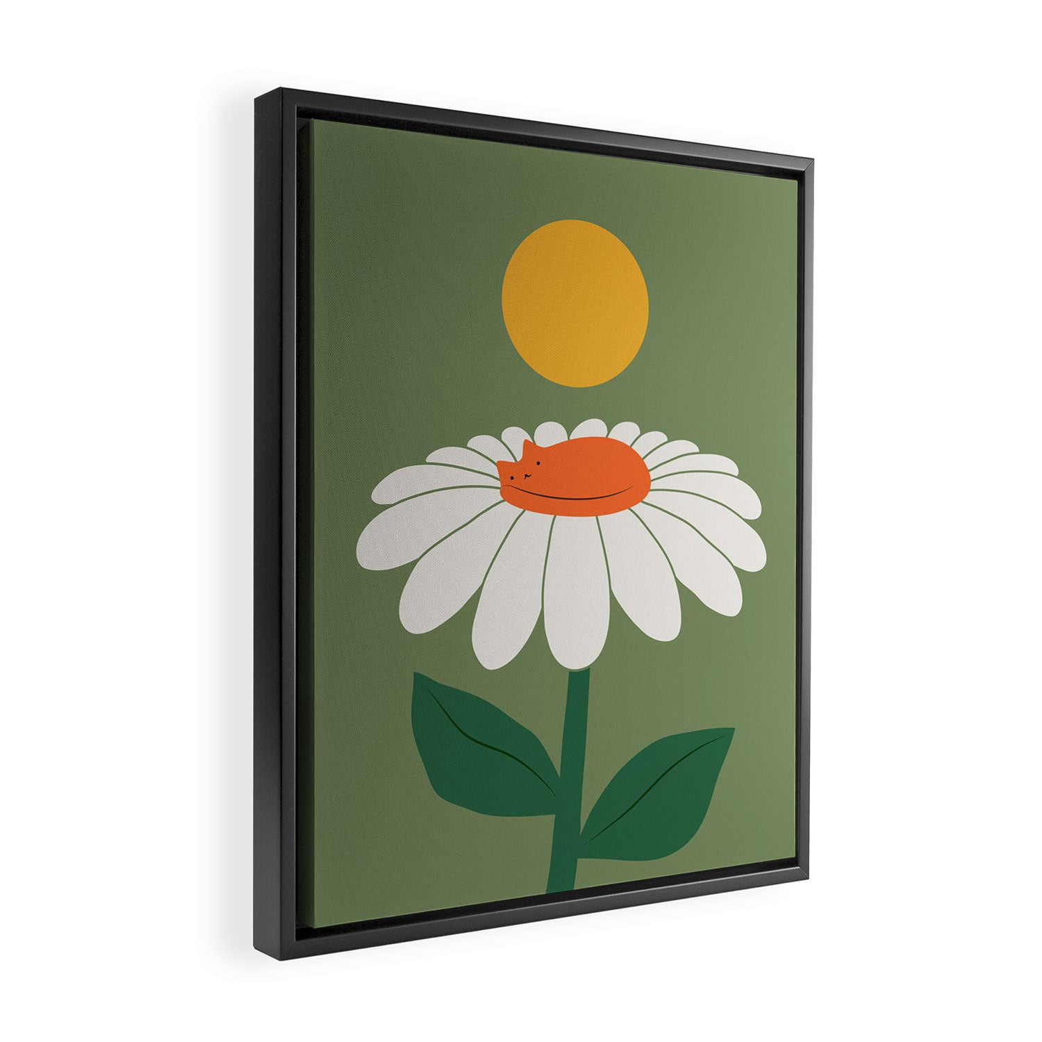 Cat and Plant 63 Blossom Day Framed Canvas Print Gallery Image 2