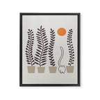 Cat and Plant 64: Dancing Tail Framed Canvas Print Gallery Image 8