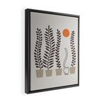 Cat and Plant 64: Dancing Tail Framed Canvas Print Gallery Image 2