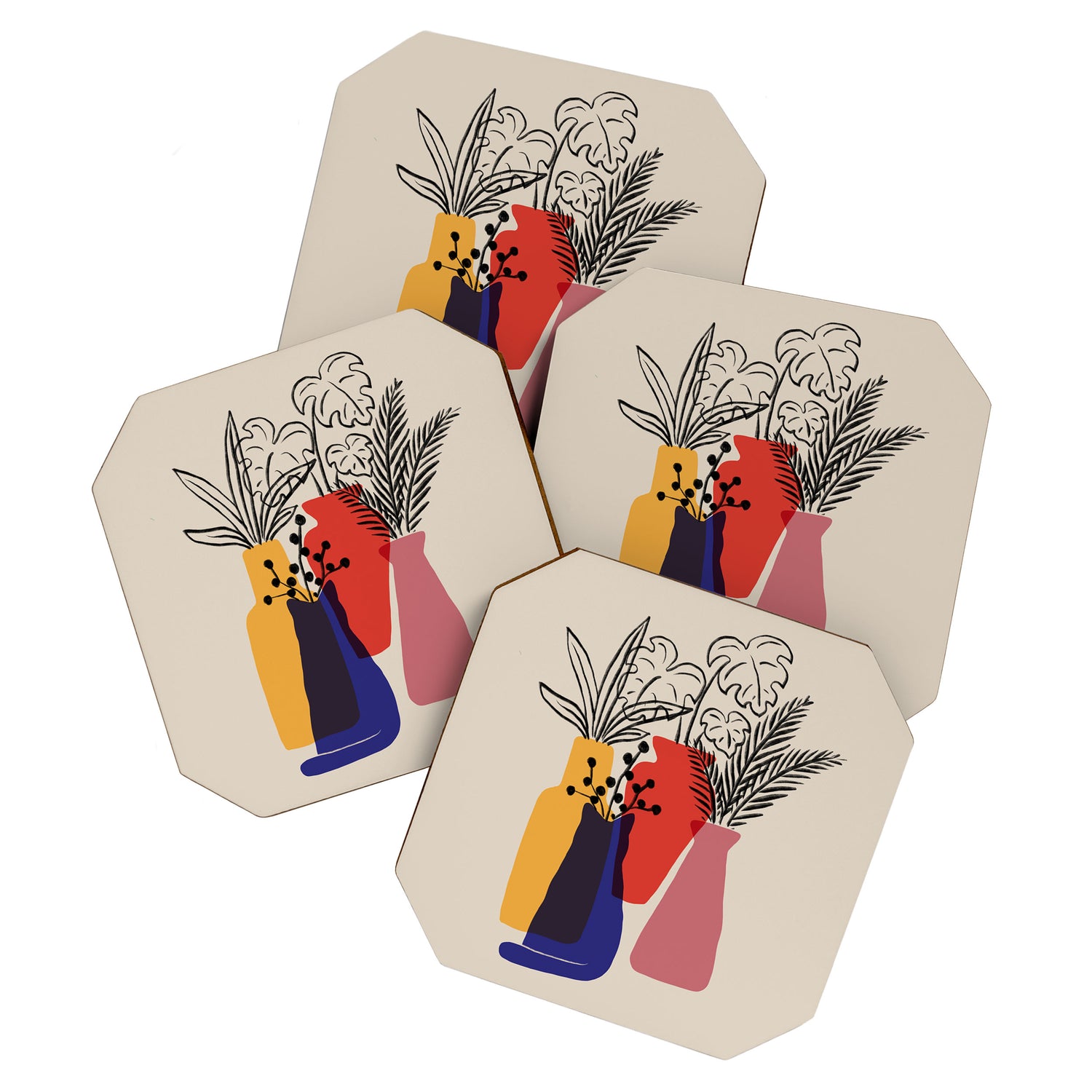 Cat and Plant 66 Coaster Gallery Image 1