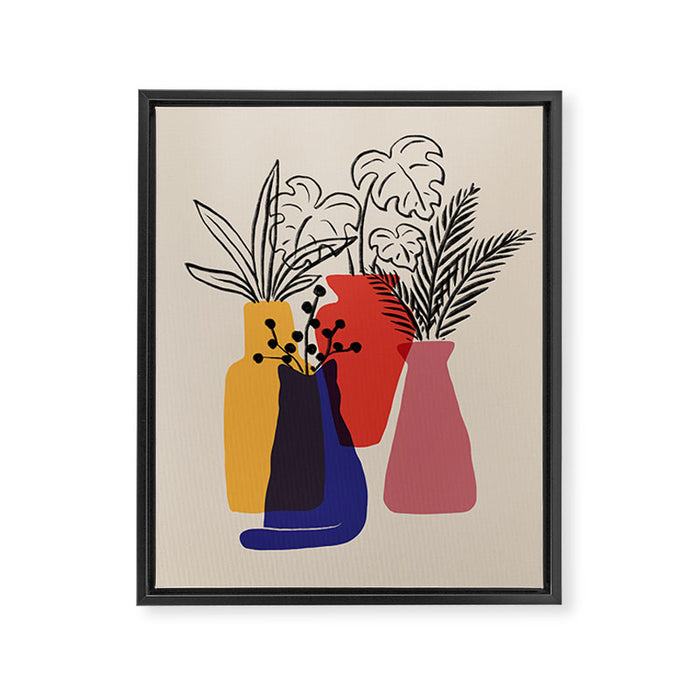 Cat and Plant 66 Framed Canvas Print Gallery Image 1