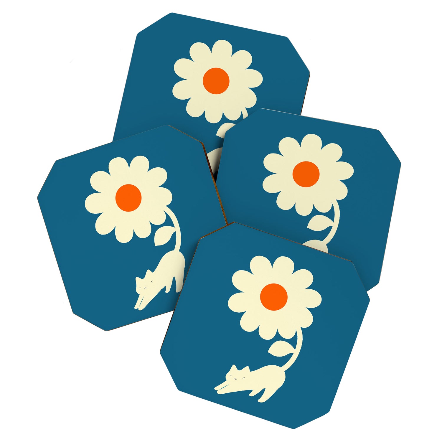 Cat and Plant 67 Coaster Gallery Image 1