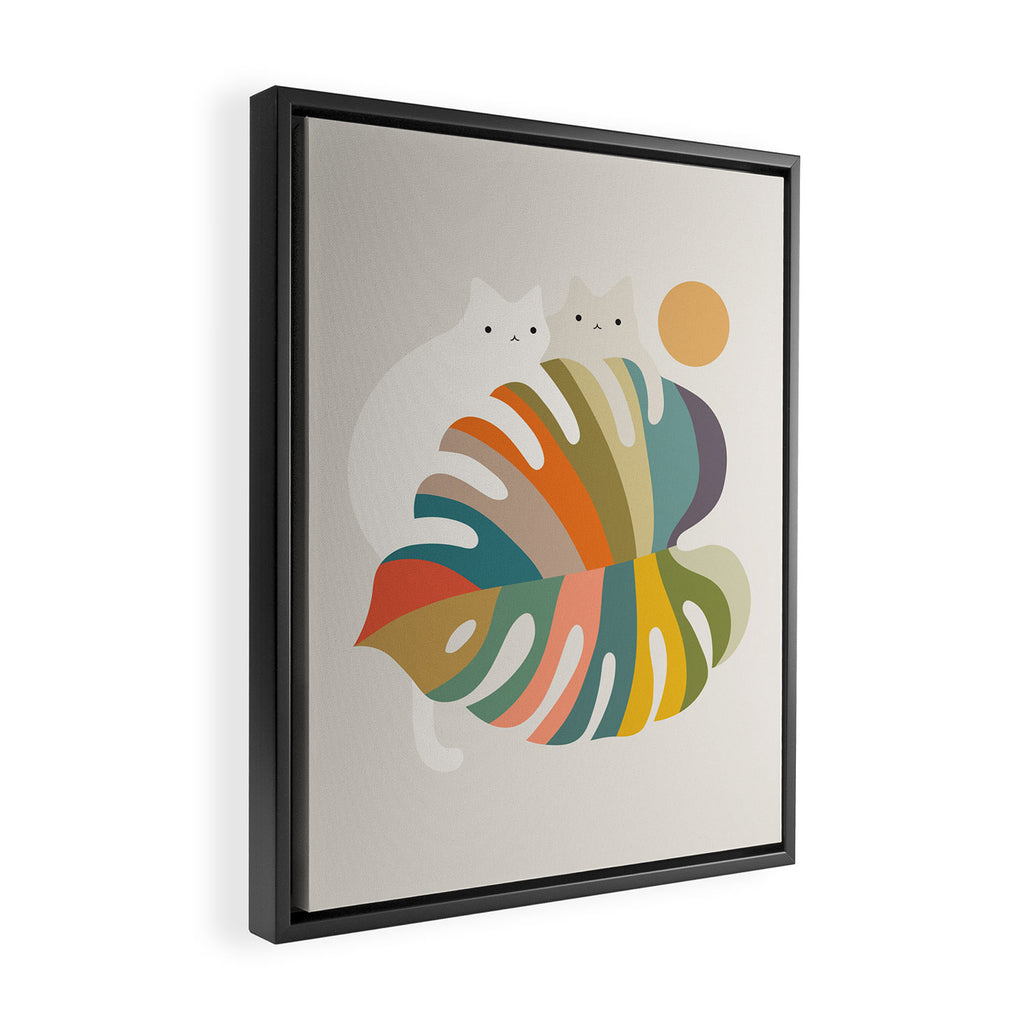 Cat and Plant 71 Framed Canvas Print Gallery Image 2