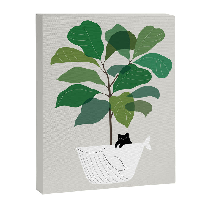 Cat and Plant 73: I got a Whale! Canvas Print Gallery Image 1