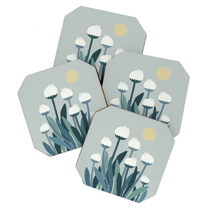 Cat and Plant 76 Coaster Gallery Image 1