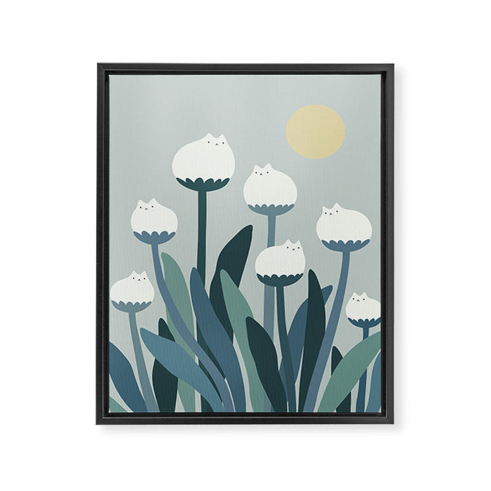 Cat and Plant 76 Framed Canvas Print Gallery Image 1