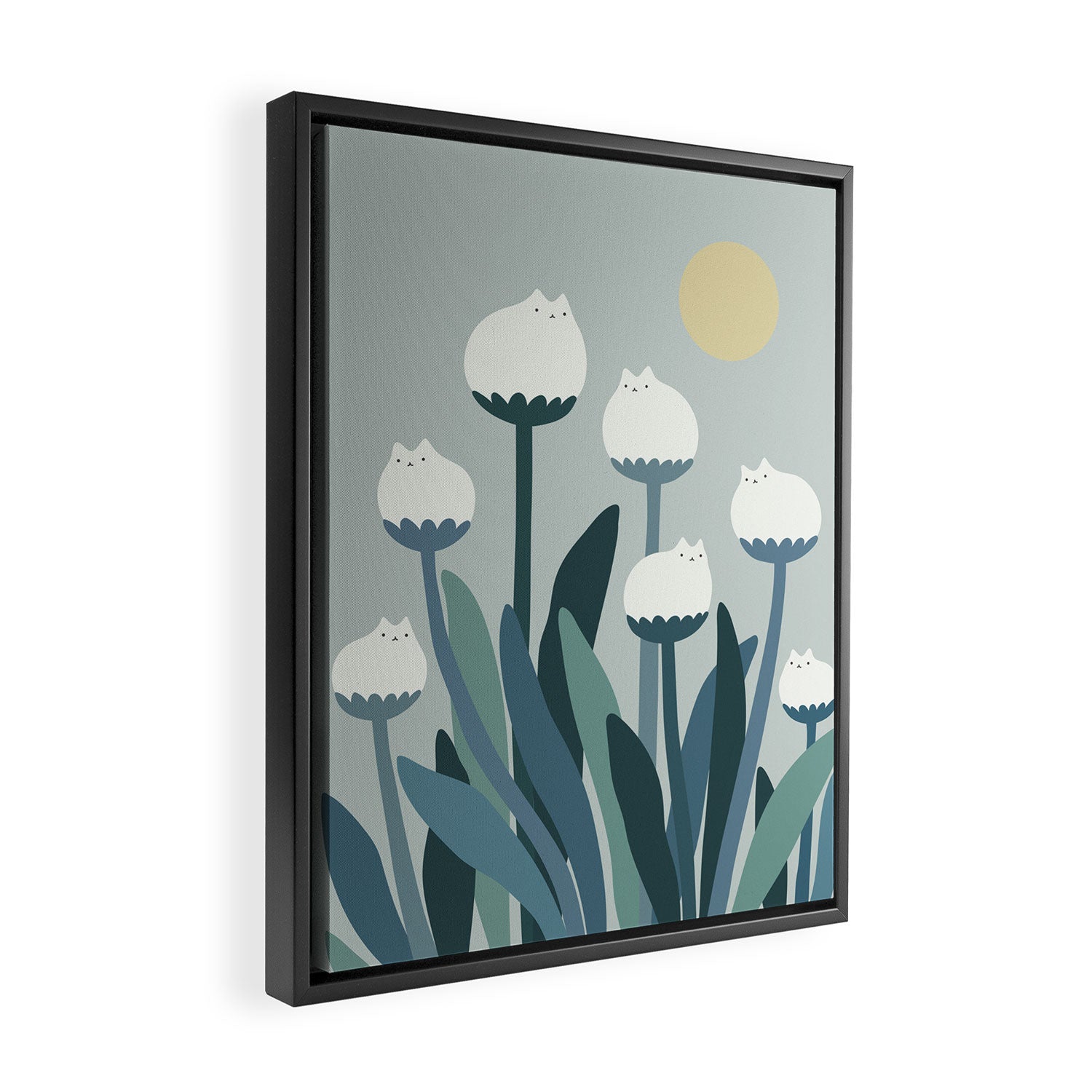 Cat and Plant 76 Framed Canvas Print Gallery Image 2