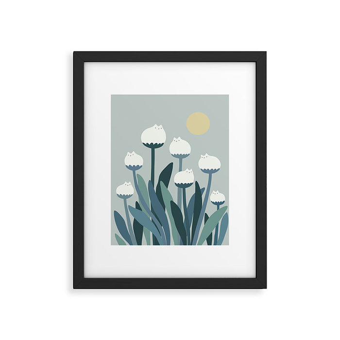 Cat and Plant 76 Framed Art Print Gallery Image 1