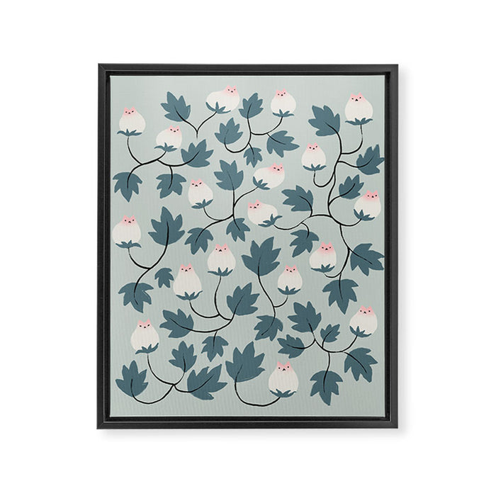Cat and Plant 77 Framed Canvas Print Gallery Image 1