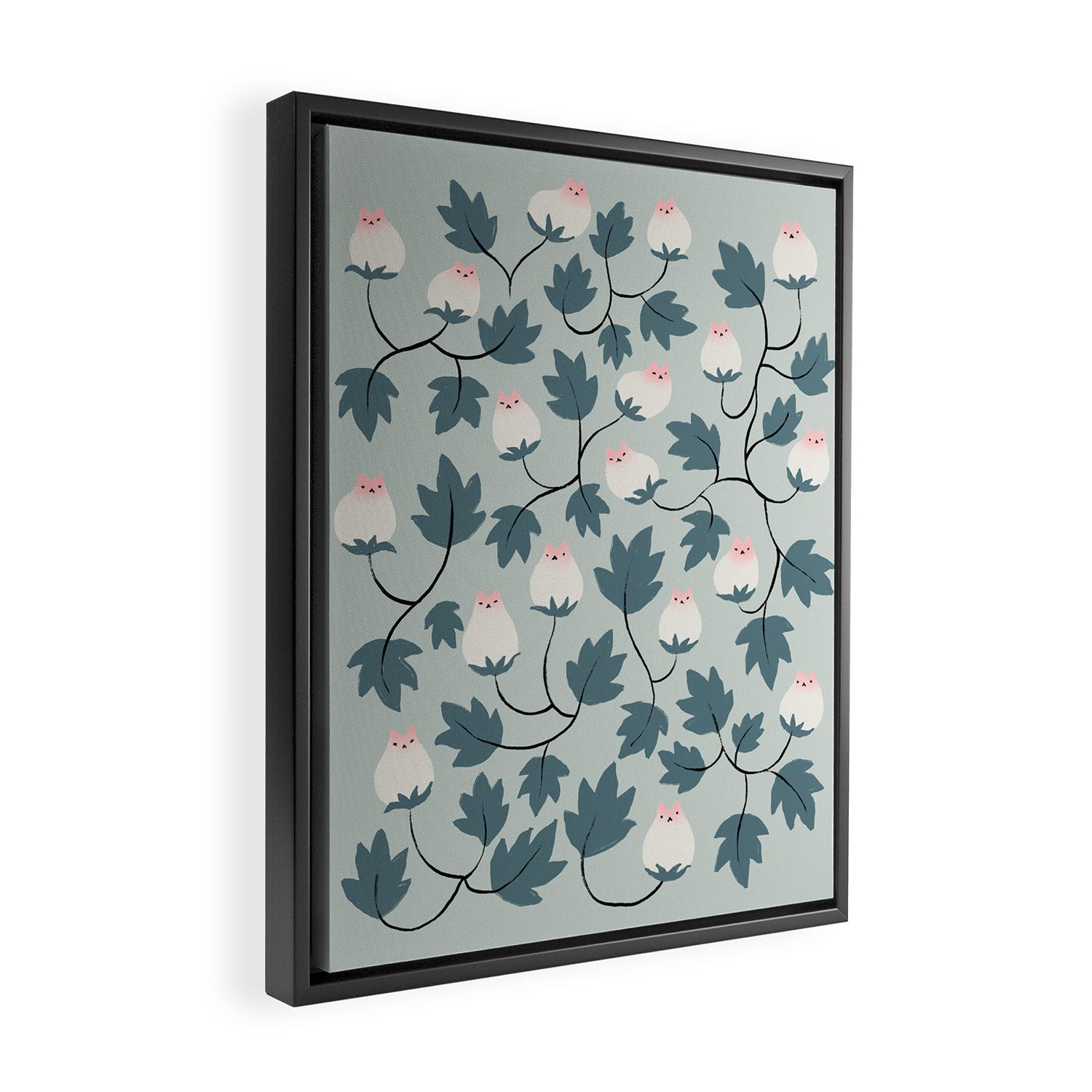 Cat and Plant 77 Framed Canvas Print Gallery Image 2