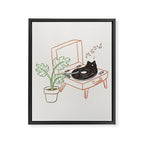 Cat and Plant 78: Vinyl Cat Framed Canvas Print Gallery Image 8