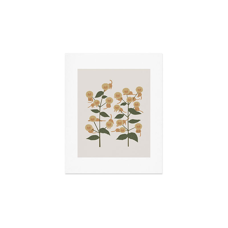 Cat and Plant 7B Art Print Gallery Image 1