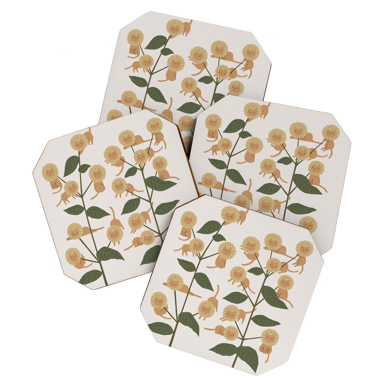 Cat and Plant 7B Coaster Gallery Image 1