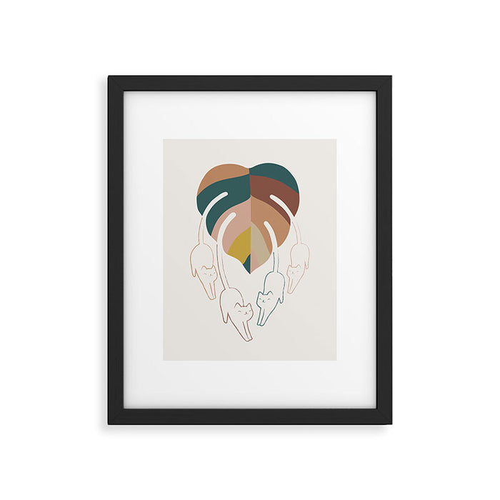Cat and Plant 8 Framed Art Print Gallery Image 1