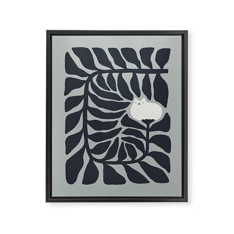 Cat and Plant 81 Framed Canvas Print Gallery Image 8