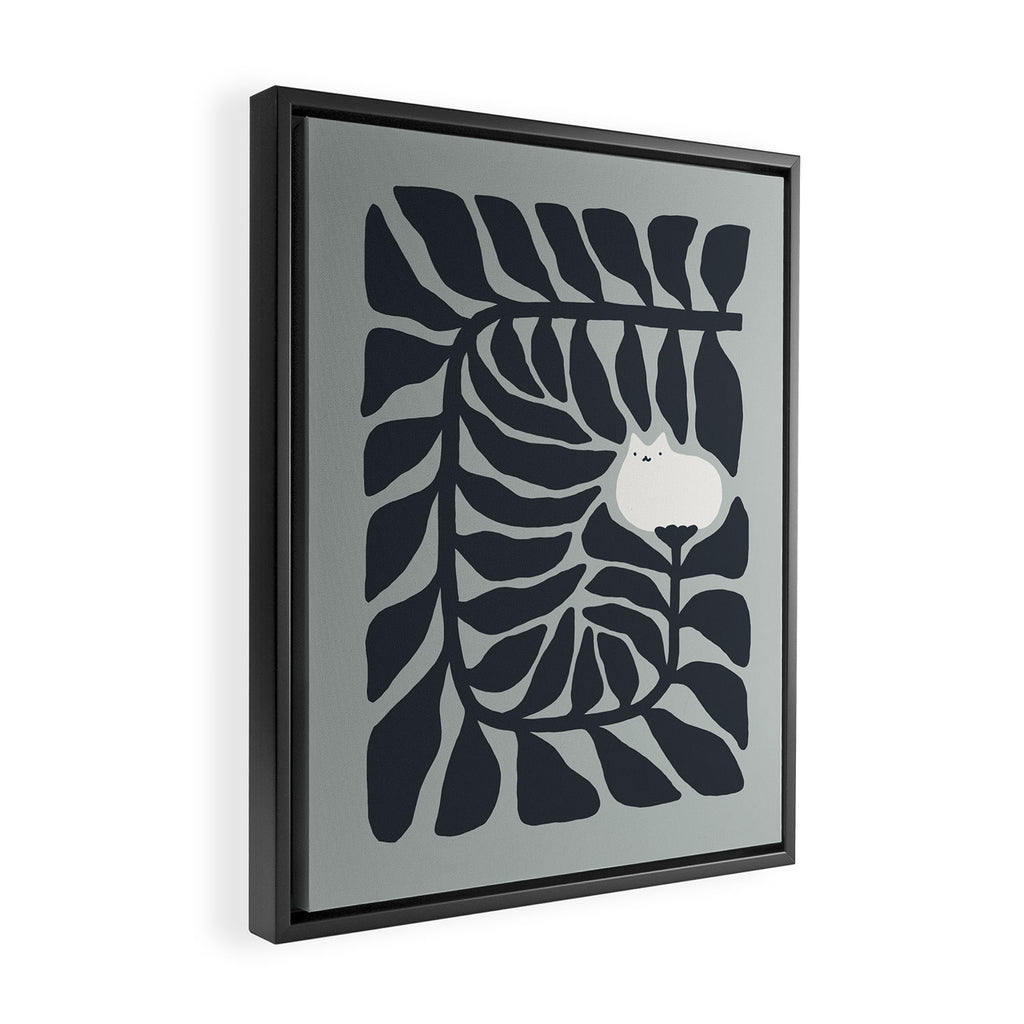 Cat and Plant 81 Framed Canvas Print Gallery Image 2
