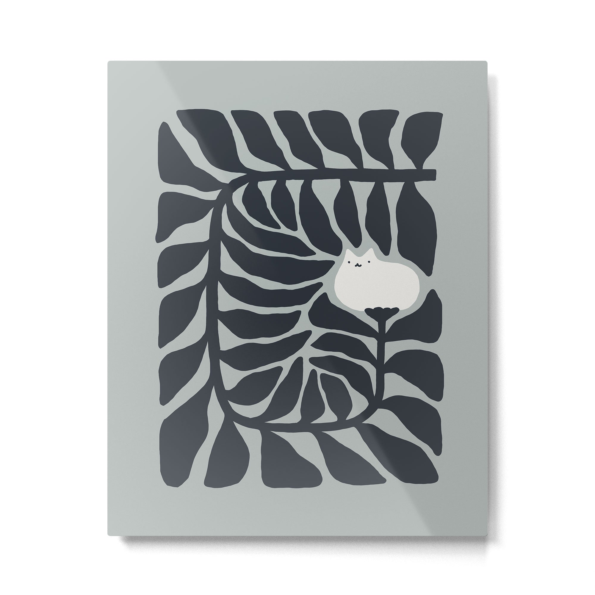 Cat and Plant 81 Metal Print Gallery Image 6