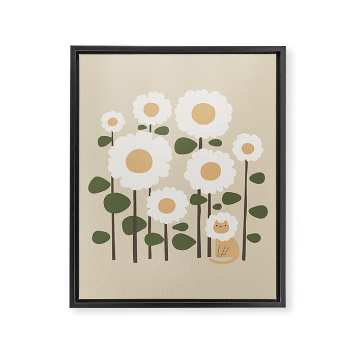 Cat and plant: Catmouflage Framed Canvas Print Gallery Image 1