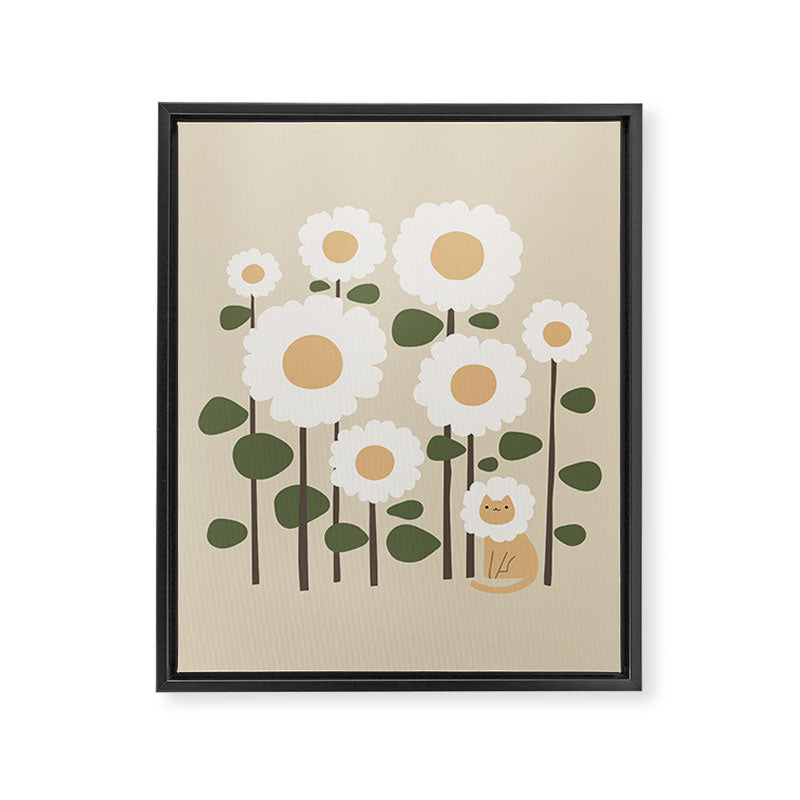 Cat and plant: Catmouflage Framed Canvas Print Gallery Image 6