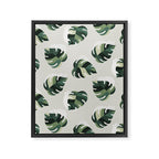 Cat and Plant Pattern 3 Framed Canvas Print Gallery Image 6