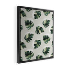 Cat and Plant Pattern 3 Framed Canvas Print Gallery Image 2