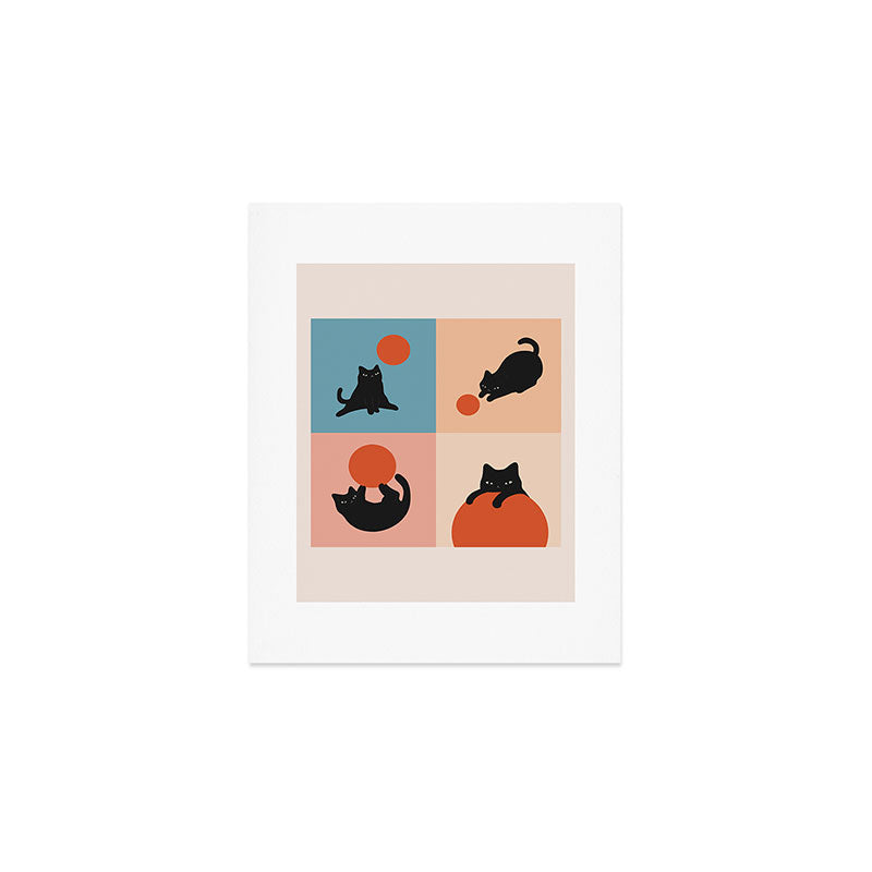 Cat and Sun 2x2 Art Print Gallery Image 1