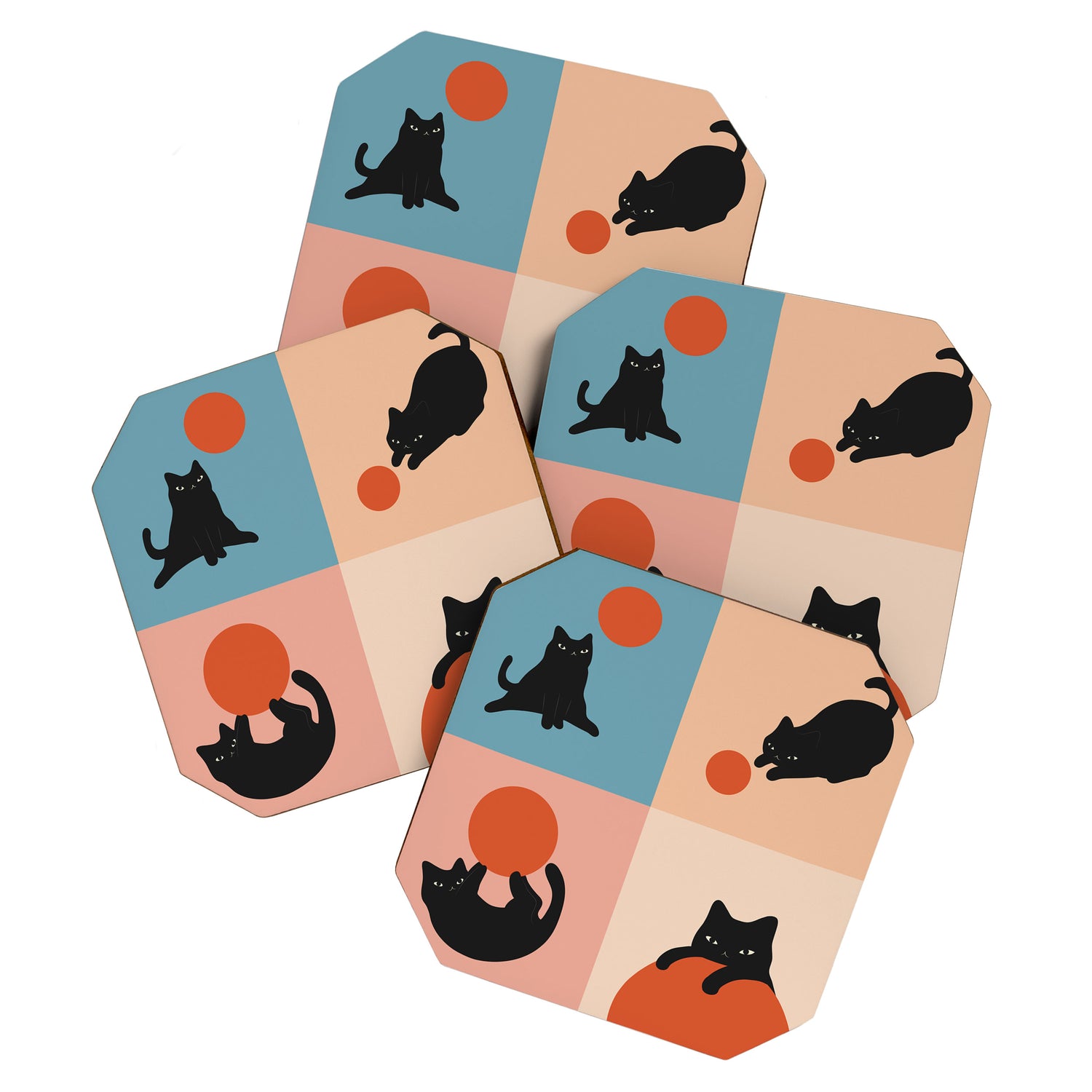 Cat and Sun 2x2 Coaster Gallery Image 1