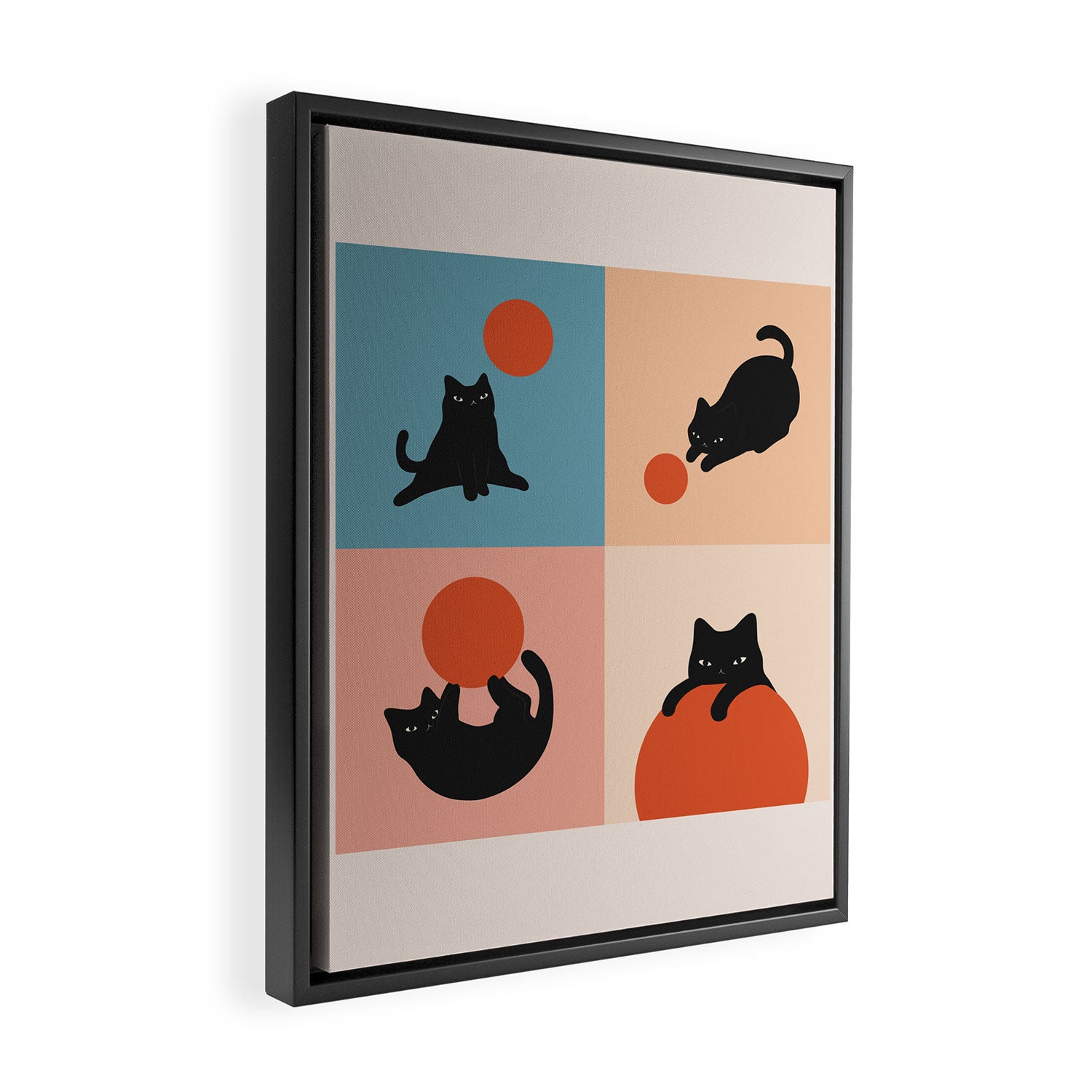Cat and Sun 2x2 Framed Canvas Print Gallery Image 2