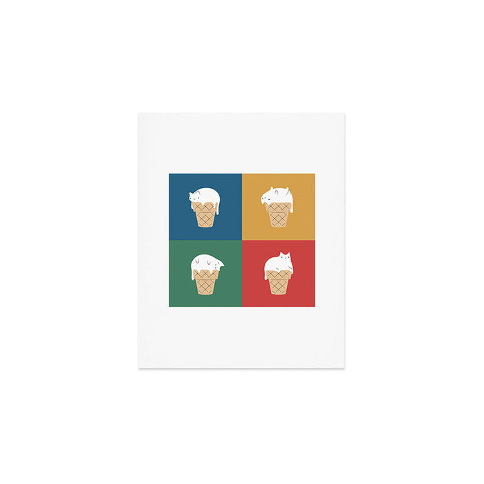 Cat Ice Cream 2x2 Art Print Gallery Image 1