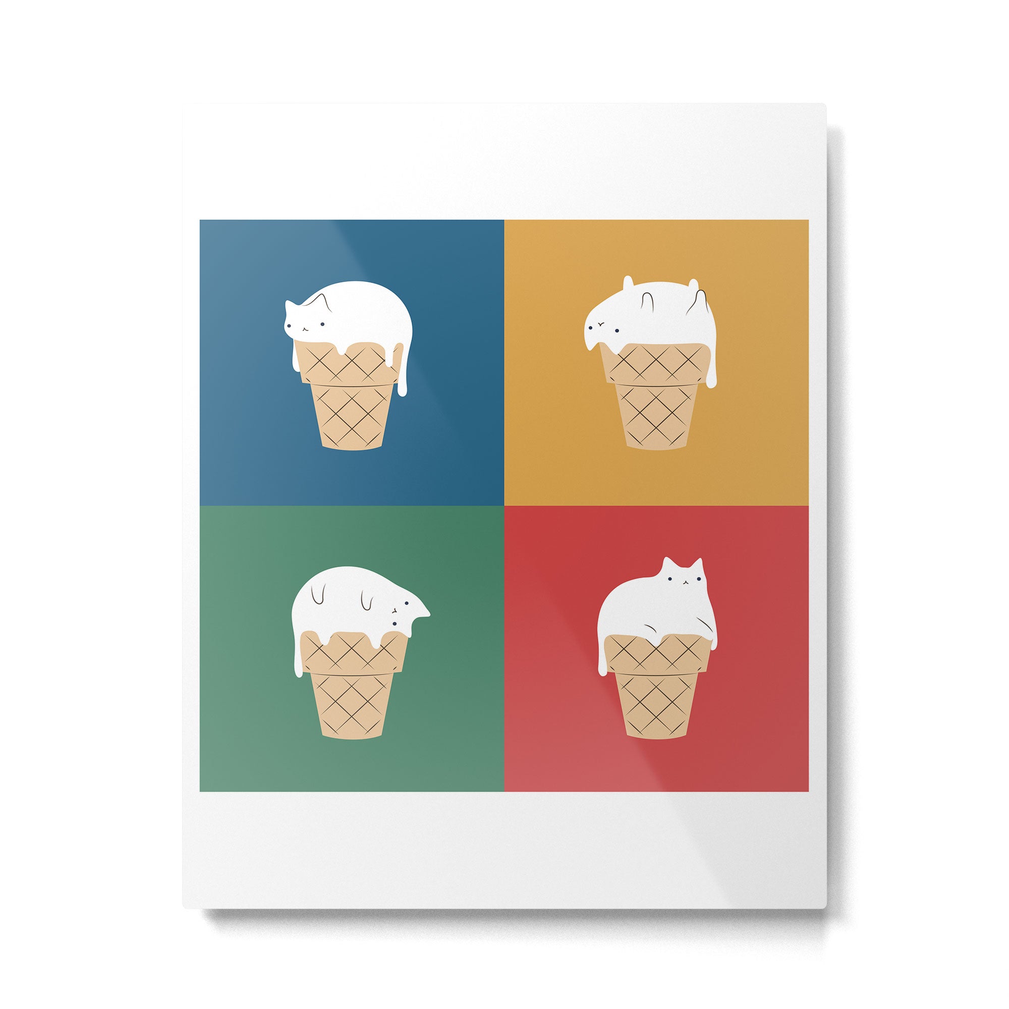 Cat Ice Cream 2x2 Metal Print Gallery Image 6